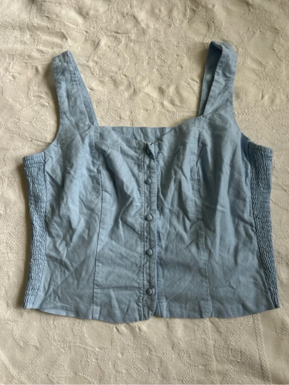 Old Navy Cropped Linen Blend Tank Top